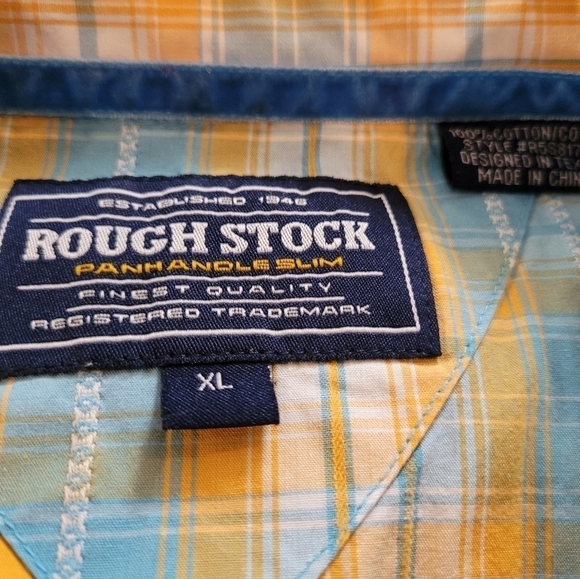 ROUGH STOCK PANHANDLE SLIM Snap-down Western Shirt, Size XL - Picture 10 of 14